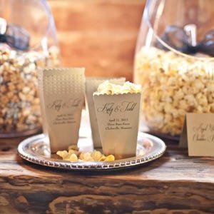 Tinder Wedding Favor Love at First Swipe Mini Popcorn Box Custom Printed Mini Popcorn Box Wedding Popcorn Bar Bridal Dessert Bar image 5