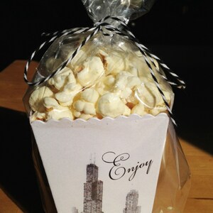 Mini Popcorn Box Wedding Favor Box Popcorn Holder Custom Printed Metallic Paper Box Dessert Bar Popcorn Bar image 4