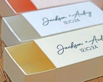 Wedding Favor Mini Candy Gift Box-Custom Favor-Slide Box-Personalized Gift Box-Chocolate Box-Matchbox Style - 2 5/8"L x 1 1/4"W x 3/4"H
