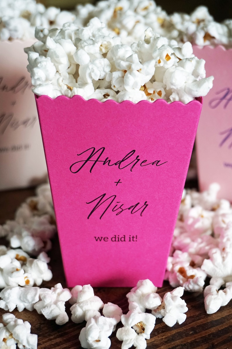 Pink Mini Popcorn Boxpopcorn Micro Wedding Favorcustom Etsy
