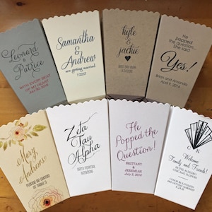 Popcorn Box - Custom Printed Popcorn Wedding Favor - Wedding Popcorn Bar - Personalized Popcorn Box-Bulk Popcorn Favor-Printed Canva Design