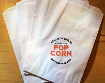 Wedding Favor Bag - Custom Printed Bar Mitzvah Popcorn Bag - Wedding Party Popcorn Favor Bag - Personalized Wedding Flower Petal Bag