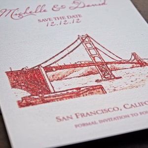 San Francisco Wedding Invitation - Golden Gate Bridge Wedding Invitation - Wedding Save the Date Invitation