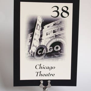 May include: Black and white photo of the Chicago Theatre with the number 38 printed above the image. The text "Chicago Theatre" is printed below the image.