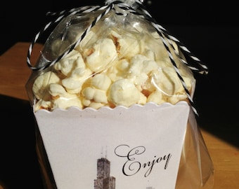 Chicago Wedding Favor - Mini Popcorn Box - Chicago Wedding Gift Favor - Popcorn Favor Bar - Popcorn Favor - Chicago Mix Popcorn Bag - Bulk