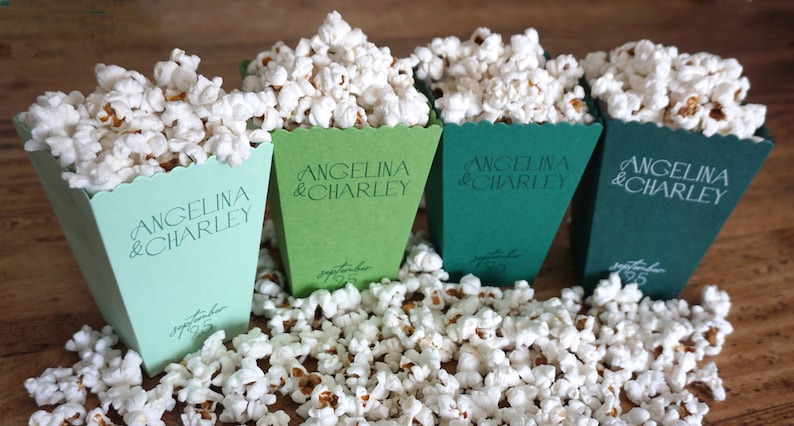 Green Popcorn Favor Box