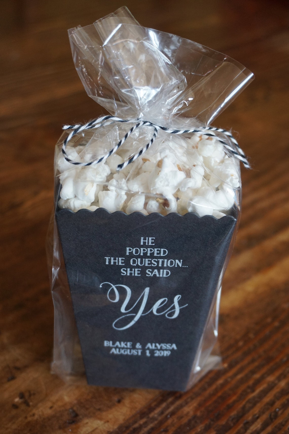 Wedding Popcorn Favor Box black and White Chalkboard Wedding Etsy