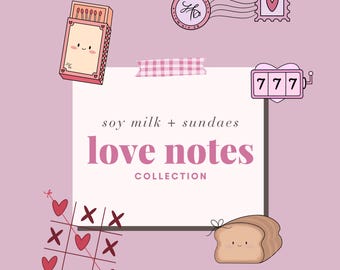Paquete de 5 tarjetas digitales imprimibles de San Valentín con notas de amor, descarga instantánea para él o ella (PDF)