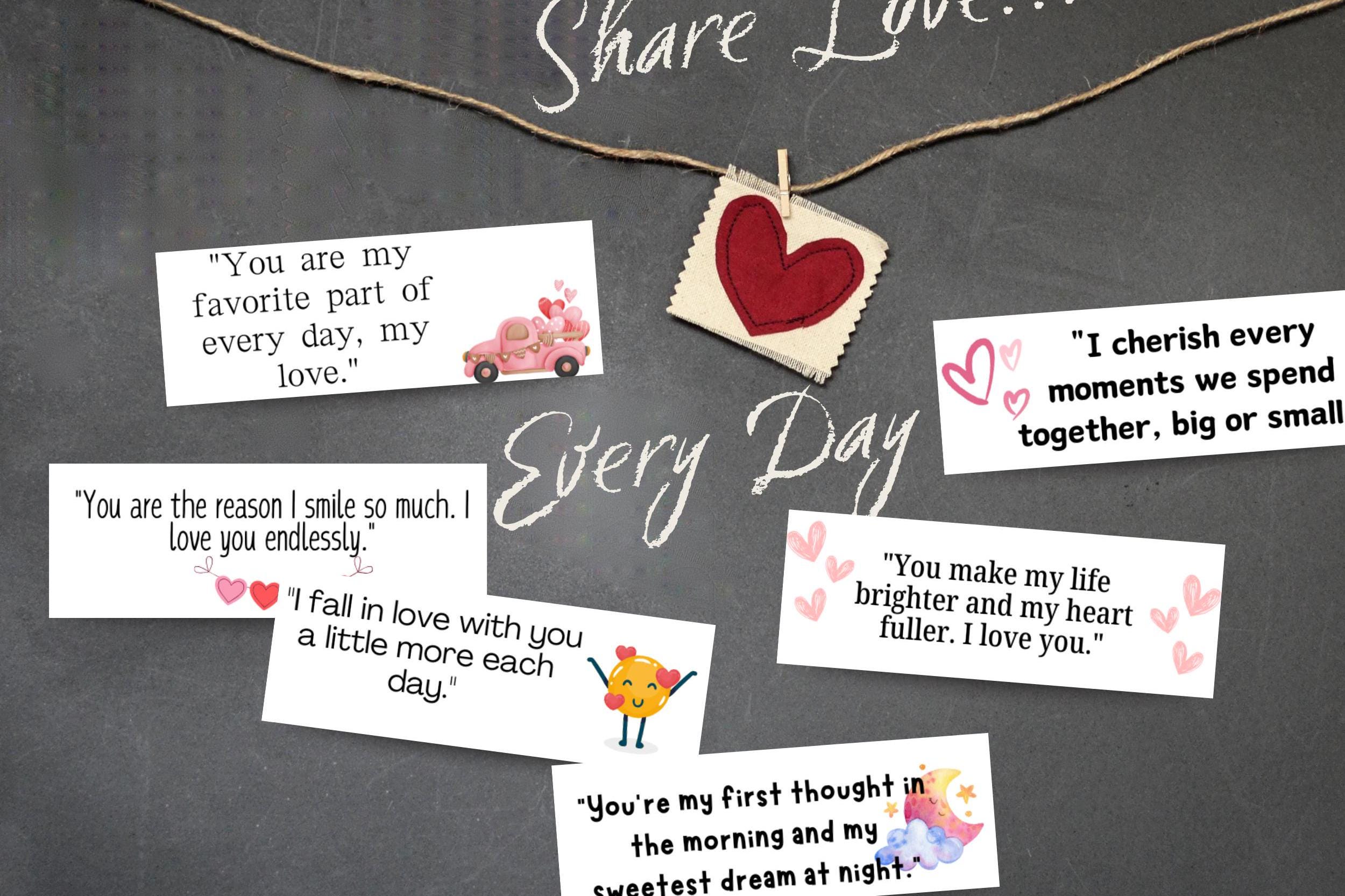 Romantic Love Notes for Him | Printable Mini Lunch Notes | 30 Reasons ...