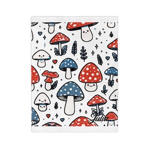 Acogedora manta de microfibra de terciopelo con forma de hongo: bonita decoración para el hogar, regalo para amantes de la naturaleza, manta para guardería, picnics, campamentos