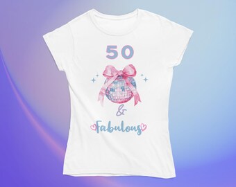 Unisex Jersey Tee, 50 & Fabulous Birthday Shirt, Men's Women's 50th Gift Tshirt, Fifty and Fab Vibes, Birthday Party Outfit, Age 50