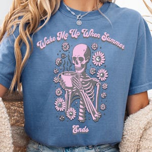 Pink Skeleton T-Shirt: Summerween Halloween Tee