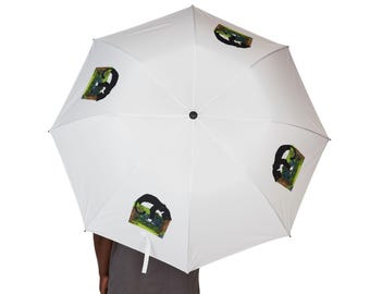 Hello, Precious #3 Semi-Automatic Foldable Umbrella, Our Curious Adventure Kitty Rain Buddy