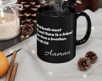 Personalized #109 Biblical Quotes Black Mug, Ceramic Cup Gift for Christian, Religious Scripture Verse, God's Inspired Word, Religious Mug,