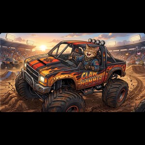 Monster Truck Cat Driver White Ceramic Mug | Claw Hammer 4x4 Lifted Ride Cup (11 oz, 15 oz) image 20