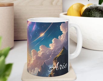 Adventure Journey Ceramic Mug #60, Personalized Inspirational Graphic Design, Explore Imagination, Fantasy Escape, Quiet Retreat Gift