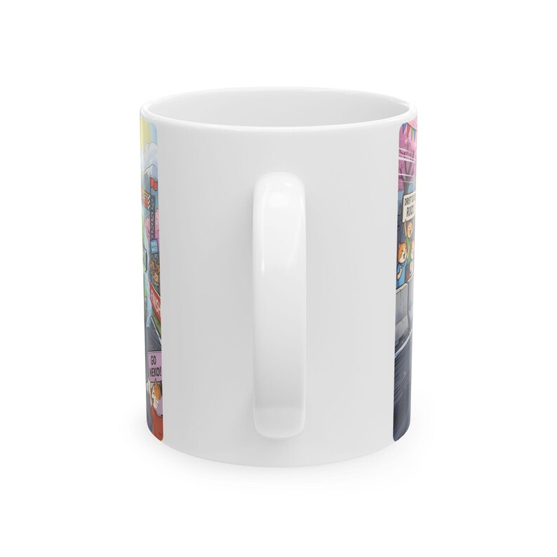 Meow Speed Drifting Cat Truck Convoy White Ceramic Mug | Beautiful Big Rig Bobtail Semis Ripping Tracks Cup (11 oz, 15 oz) image 7