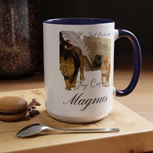 Personalizable #16 Custom Text Patriotic Mug, USA Constitution Declaration of Independence Lions Cup, American Gift, Kitchen Decor 11oz 15oz