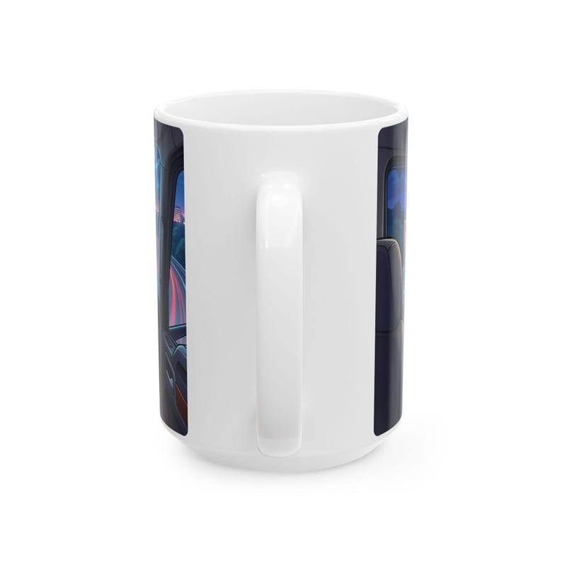 Meow Driving Cat Truck Driver White Ceramic mug | Feline Express Heavy Hauler Big Rig Cup (11 oz, 15 oz) image 10