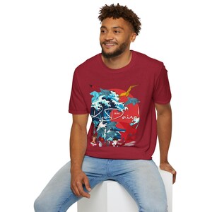 Kayo-Daina (enorme) origami vita marina unisex softstyle t-shirt per tutte le occasioni, maglietta giapponese terra del sol levante