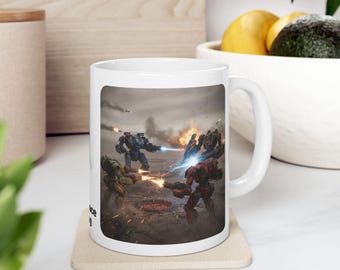 Sentience Rising Sci-Fi Robots #4 White Ceramic Mug | Sci-Fi NeoSentinel Uprising