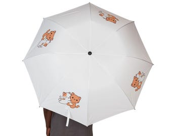 Hello, Precious #2 Semi-Automatic Foldable Umbrella, Our Curious Adventure Kitty Rain Buddy