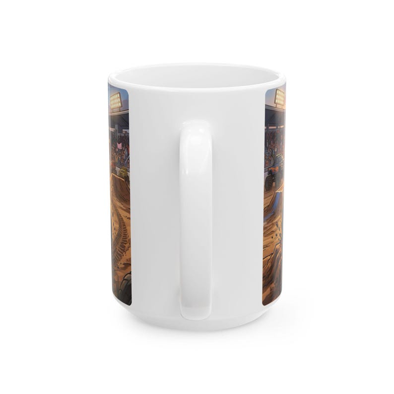 Monster Truck Cat Driver White Ceramic Mug | Claw Hammer 4x4 Lifted Ride Cup (11 oz, 15 oz) image 9