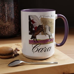 Personalisierbar # 41 Benutzerdefinierte Text Vaterländischer Becher, USA Verfassung Unabhängigkeitserklärung Pferde Tasse, amerikanisches Geschenk, Küchendekoration