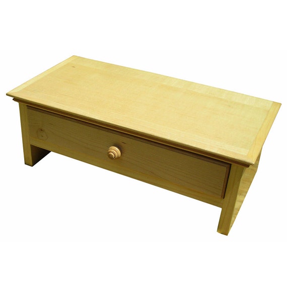 Small Maple Hardwood Computer Monitor Stand And Desk Etsy