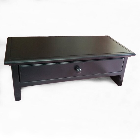 Medium Size Black Computer Monitor Stand And Desk Organizer Medium Size Black Computer Monitor