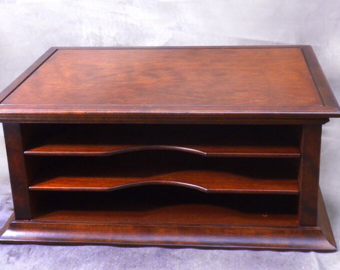 Wood Monitor Stand and Flat File Sorter in Dark Cherry Etsy