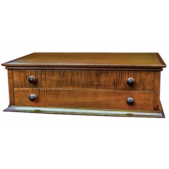 Large Handmade Printer Cabinet With 2 Drawers In Stained Maple Etsy