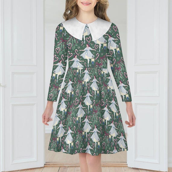 Nutcracker Clara Dress: Green Ballet Holiday Girls Dress