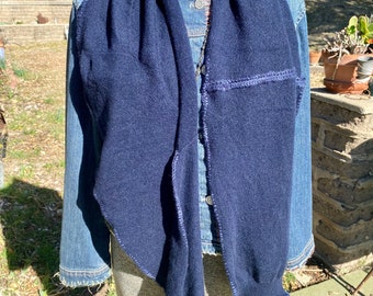 Navy blue cashmere sweater scarf