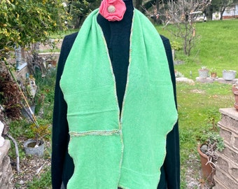 green cashmere sweater scarf