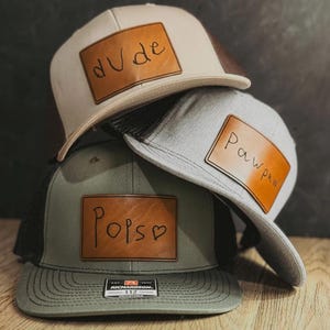 Custom Leather Patch Hat for Father's Day-Engraved with 'Dad' Writing-Personalized Unique Gift for Him