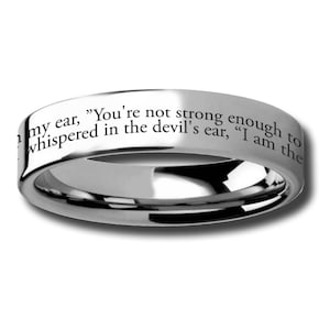 Lei sussurrò "Io sono la tempesta" Anello inciso, Anello nuziale di resilienza, Gioielli motivazionali, Affermazione, Regalo personalizzato per la salute mentale 6 mm