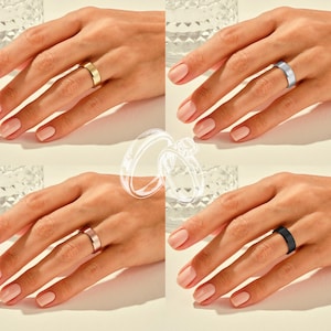 Grand Teton National Park Ring, Men's Tungsten Wedding Band, Pine Wilderness Preserve Jewelry, Alpine Scenery Silver Tungsten Ring 8mm image 3