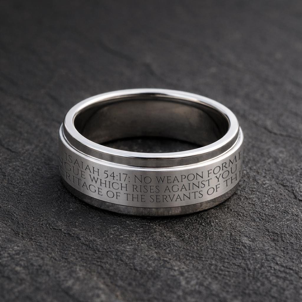 Isaiah 54:17 Bible Verse Ring, Custom Bible Ring, Christian Wedding ...