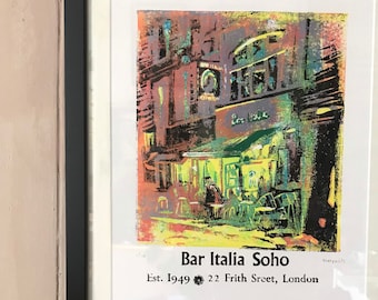 Bar Italia Soho Lino & Letterpress Print