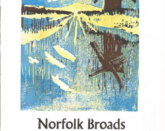 Norfolk Broads Lino and Letterpress Print