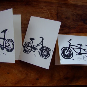 On Yer Bike : lot de cartes Bicycle, linogravure imprimée à la main
