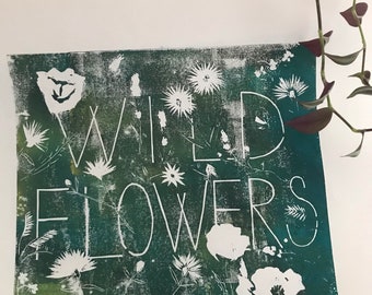 Wild Flowers linocut