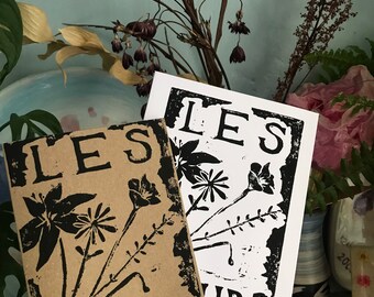 Les Fleurs linocut