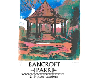 Bancroft Park Lino and Letterpress Print