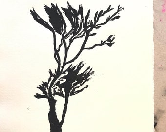 Tree Linocut on Italian Cotton Rag paper