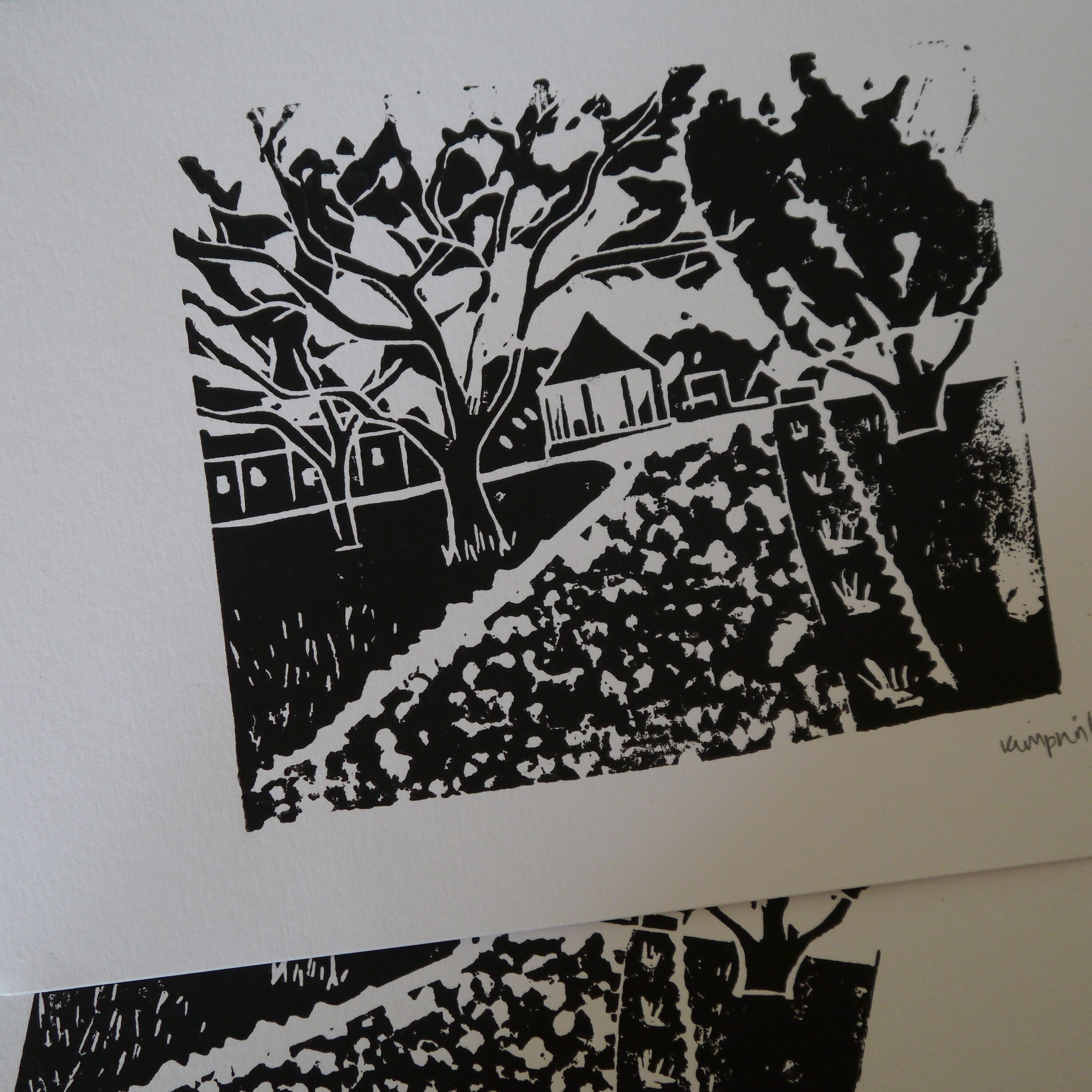 Bancroft Park Hitchin Linocut Print Etsy UK