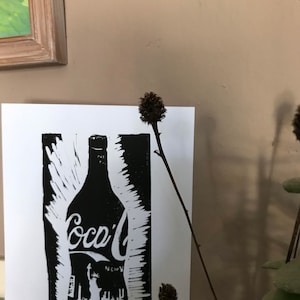 Coca Cola New York edition linocut