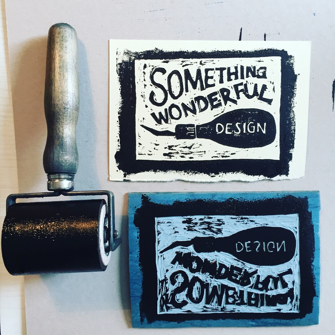 Your Logo as a Linocut - Etsy