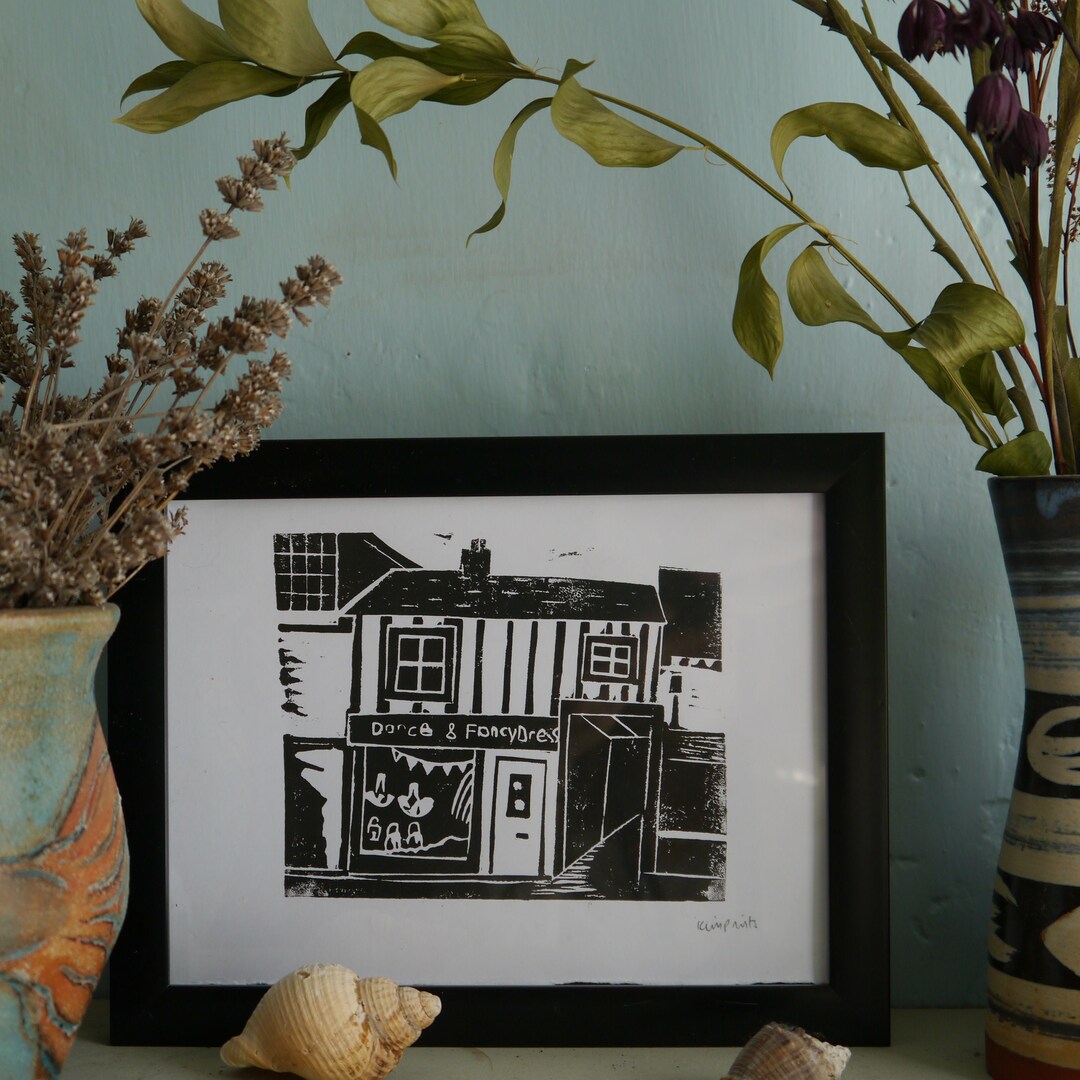 Dance of Hitchin, Linocut Print Etsy UK